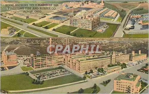 Cartes postales Scene Showing the 7 Plants of The firestone tire and Rubber CO Akron Ohio