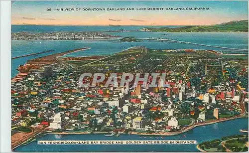 Ansichtskarte AK Air View of Downtown Oakland and Lake Merritt Oakland California