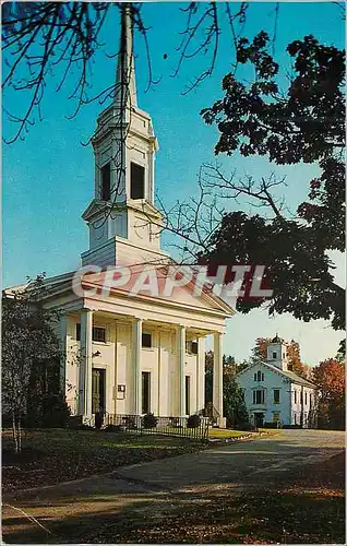 Moderne Karte First Parish in Sherborn and Town Hall on the common in Sherborn (Sherburne) Massachusetts