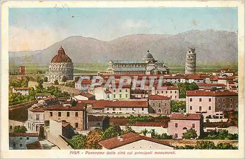 Cartes postales Pisa Panorama della citta coi principali monumenti