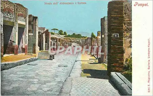 Cartes postales Pompei Strada dell'Abbondanza e fontana