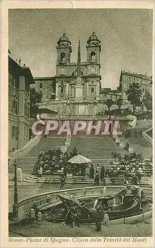 Cartes postales Roma Piazza di Spagna Chiesa della Trinita dei Monti