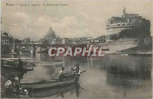 Cartes postales Roma Castel S Angelo S Pietra dal Tevere Bateau