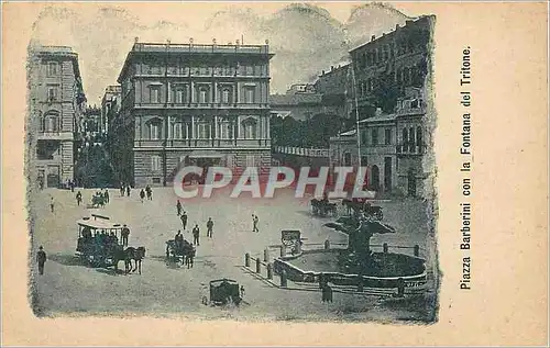 Cartes postales Piazza Barberini con la Fontana del Tritone