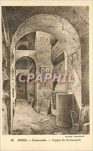 Cartes postales Roma Catacombe Crypte de St Cornelio