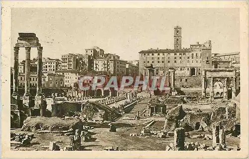 Cartes postales Roma Foro Romano con il Tempio di Castore e Dolluce e la Basilica Giulia