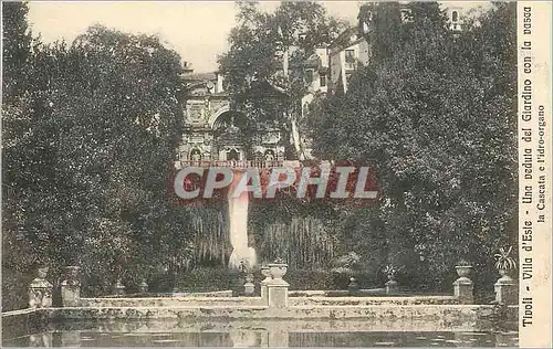 Ansichtskarte AK Tivoli Villa d'Este Una vedula del Giardino con la vasca la Cascata e l'idro-organo