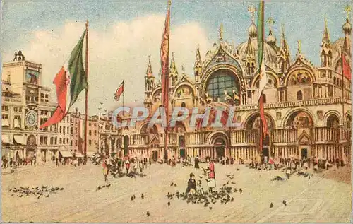 Cartes postales Venezia Basilique de Saint Marc et Tour de l'Horloge