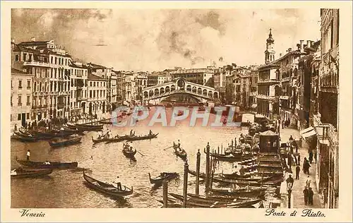 Cartes postales Venezia Ponte di Rialto Bateaux