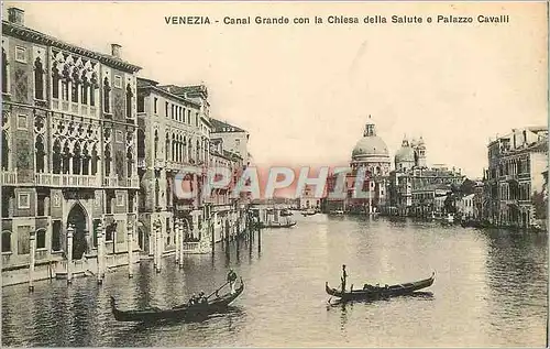 Ansichtskarte AK Venezia Canal Grande con la Chiesa della Salute e Palazzo Cavalli