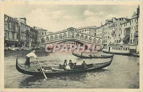 Cartes postales Venezia Pont de Rialto Bateau