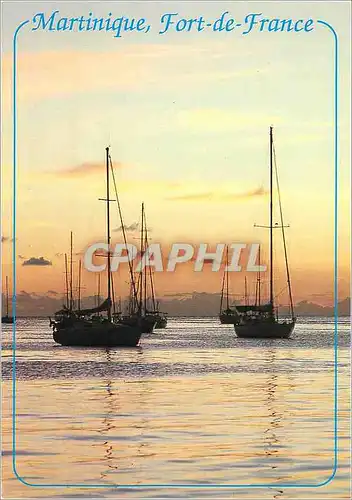 Cartes postales moderne Martinique Fort-de-France Coucher de soleil sur la baie des Flamands
