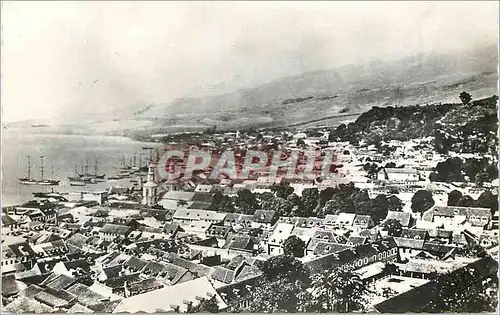 Moderne Karte Martinique Saint-Pierre Vue generale avant l'Eruption de la Montagne Pelee du 8 Mai 1902 qui det