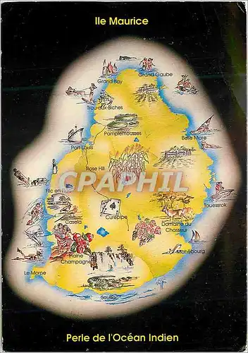 Moderne Karte Ile Maurice Perle de l'Ocean Indien