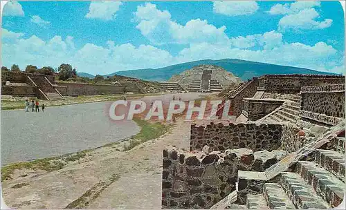 Cartes postales moderne Avenue of the Dead and Pyramid of the Moon. Zona Arqueol�gica de Teotihuacan Mexico