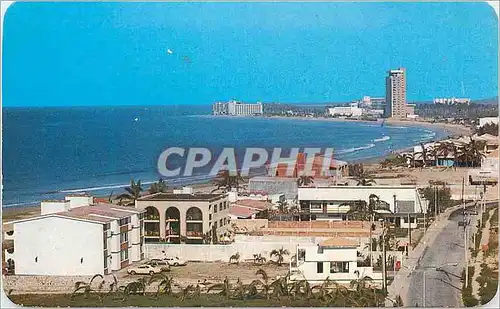 Moderne Karte Panoramic view dominated by the Palapa Hotel. Mazgtl�n. Sinaloa. Mexico.