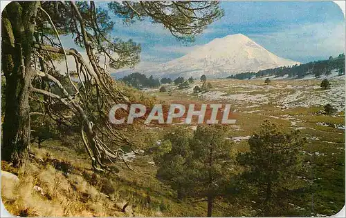 Moderne Karte PANORAMIC VIEW OF THE POPOCATEPETL VOLCANO IN THE VALLEY OF MEXICO