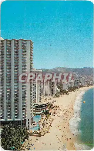 Moderne Karte Panoramic with the Playasol Tower to the front Acapulco Guerrero Mexico