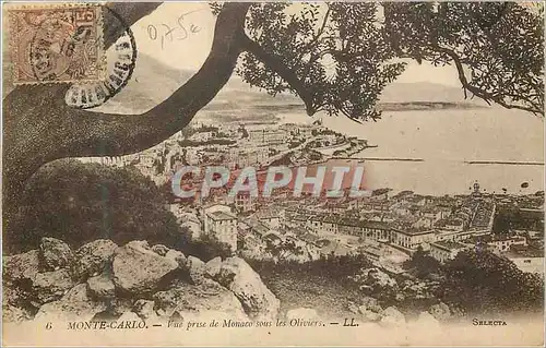 Cartes postales MOSTE-CARLO � Vue prise de Monaco sous les Oliviers