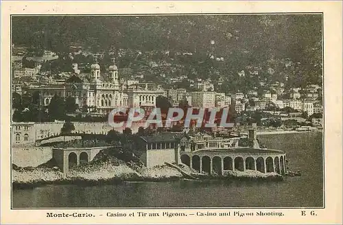 Cartes postales Monte-Carlo Casino et Tir aux Pigeons Casino and Pigeon shooting