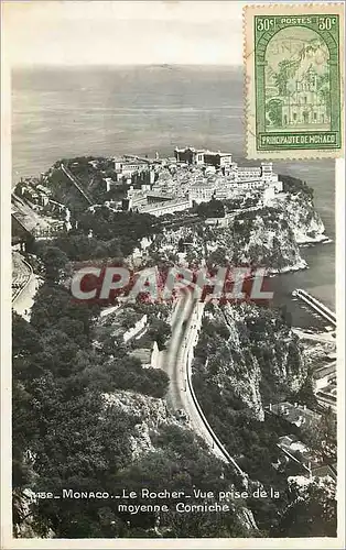 Cartes postales Monaco Le Rocher - Vue prise de la moyenne Corniche