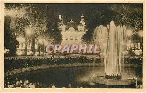 Cartes postales MONTE CARLO le Casino et les Jardins vus la nuit