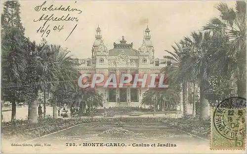 Cartes postales MONTE-CARLO - Casino et Jardins