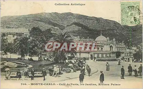 Cartes postales MONTE-CARLO - Cafe de Paris les Jardins Riviera Palace