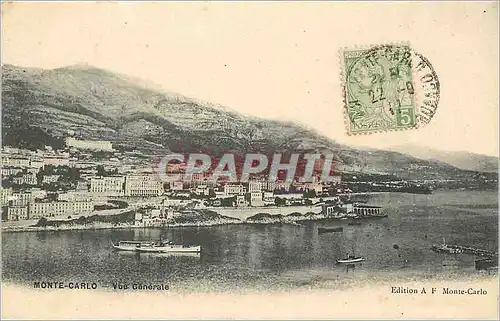 Cartes postales Monte-carlo - Vue generale Bateau