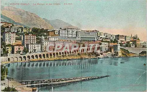 Cartes postales MONTE-CARLO La rampe  et les hotels