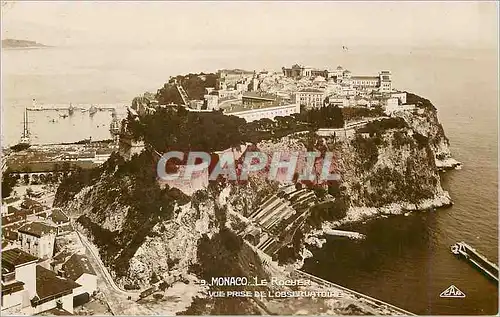 Cartes postales Monaco Les rochers vue prise de l'observatoire