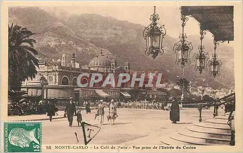 Cartes postales Monte-carlo le Cafe de paris - Vue prise de I'Entree du Casino