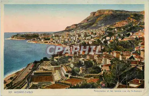 Cartes postales Monte-carlo Panorama et les tennis vus do St-Roman