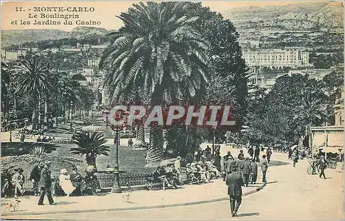 Cartes postales 11. - MONTE-CARLO Le Boulinguin et les Jardins du Casino