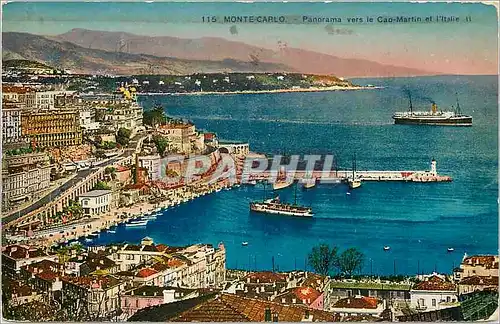 Cartes postales Monte-carlo Panorama vers le Cap-Martin et l italie