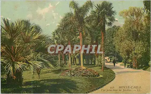 Cartes postales Monte-carlo vue prise dans les jardins