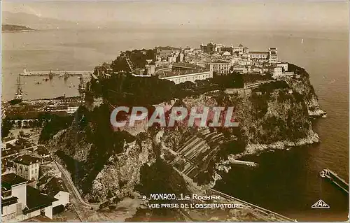 Cartes postales Monaco le rocher vue prise de l observatoire
