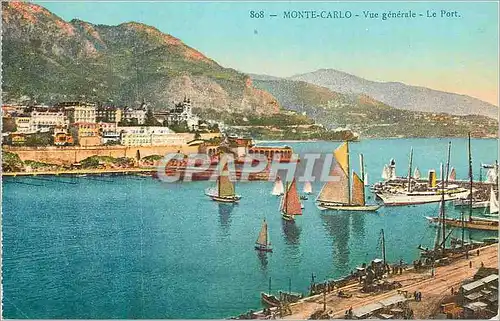 Ansichtskarte AK MONTE-CARLO - Vue g�n�rale - Le Port Bateaux