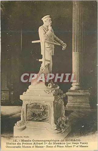 Cartes postales Mus�e Oc�anographique de MONACO Statue du Prince Albert I de Monaco