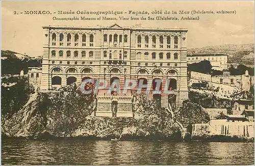 Cartes postales MONACO. - Mus�e Oc�anographique - Fa�ade  c�t� de la Mes