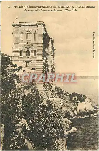 Cartes postales Mus�e Oc�anographique de MONACO. - C�t� Ouest