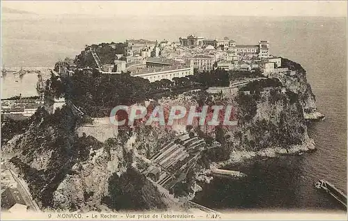 Cartes postales MONACO Le Rocher - Vue prise de l'observatoire