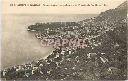 Cartes postales MONTE-CARLO - Vue g�n�rale  prise de la Route de la Corniche
