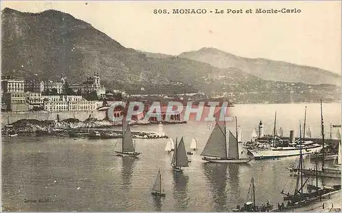 Cartes postales MONACO - Le Port et Monte-Carlo Bateaux
