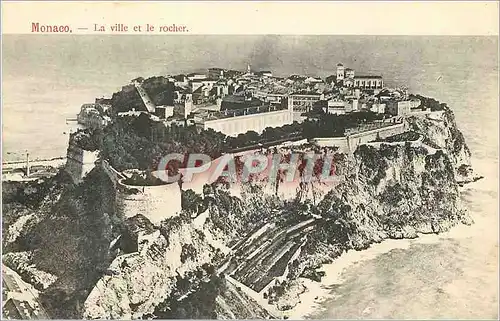 Cartes postales Monaco La ville et le rocher.