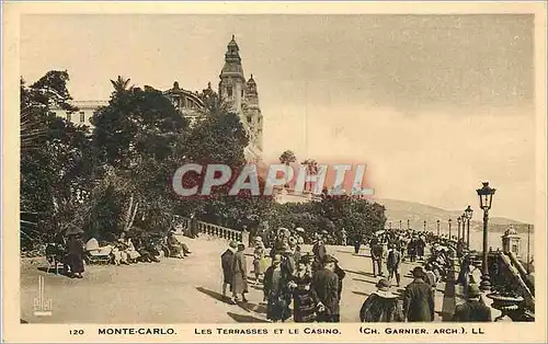 Cartes postales MONTE-CARLO. Les Terrasses et le Casino.