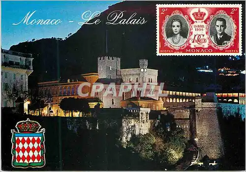 Cartes postales moderne PRINCIPAUTE DE MONACO Le Palais du Prince la nuit.