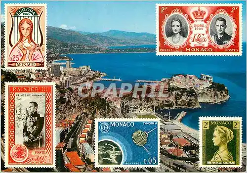 Cartes postales moderne Vue g�n�rale de Monaco et Monte-Carlo au fond le Cap Martin et l�italie