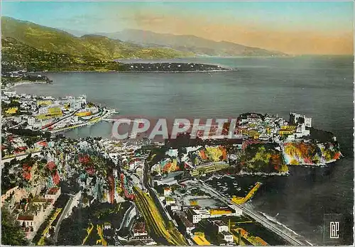 Cartes postales moderne MONACO - Vue g�n�rale de la Principaut� Le Cap Martin et les Montagnes d Italie