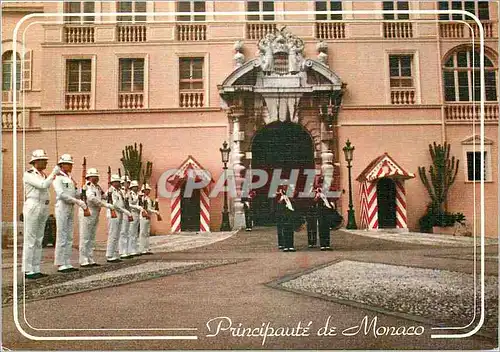 Moderne Karte PRINCIPAUTE DE MONACO releve et changement de la garde d �t� par celle d hiver devant le palais